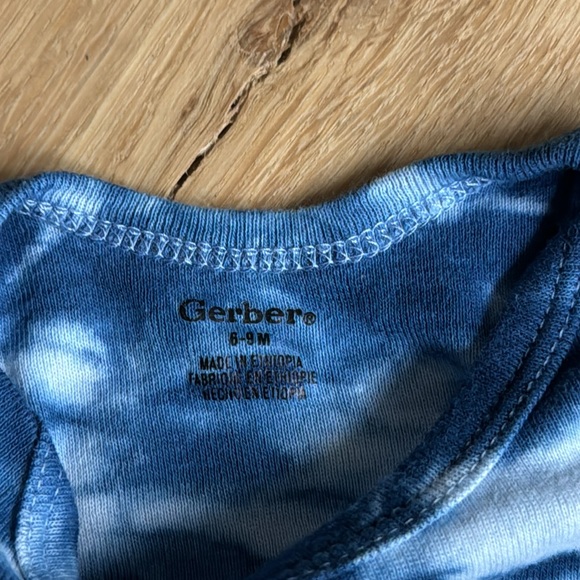 Gerber’s Infant Handcrafted Indigo Blue Tie Dye Tee | Size 6-9 Months - Picture 3 of 5